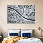 Snowy Forest Road Wall Art