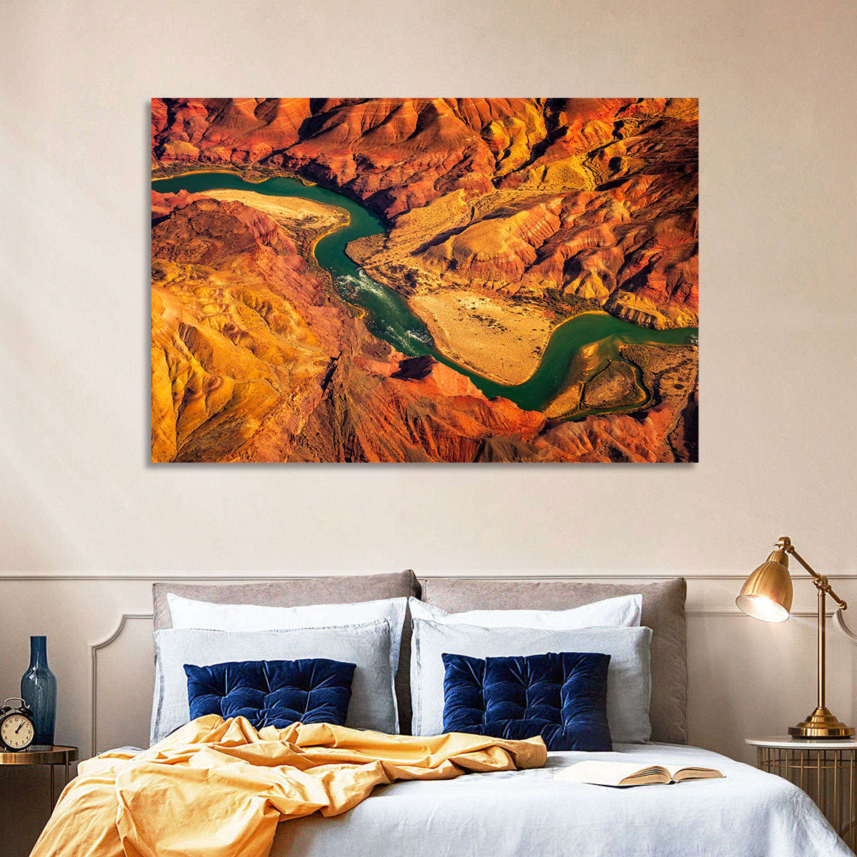 Aerial Colorado River Canyon Wall Art in a room, landscape