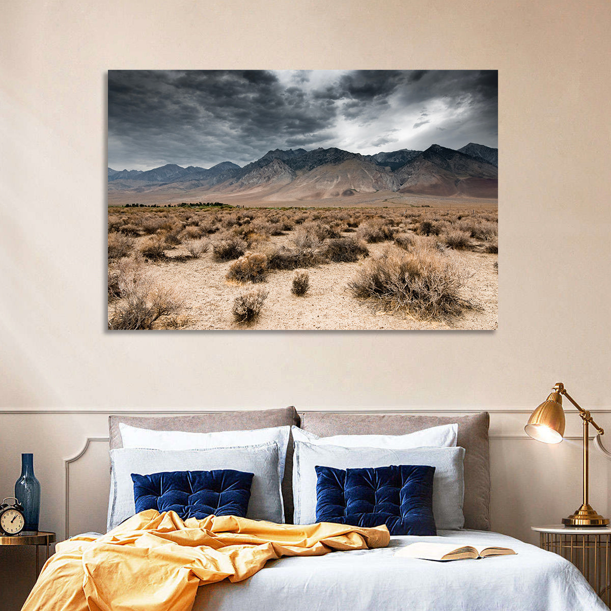 Storm Over Death Valley Wall Art in a room, landscape