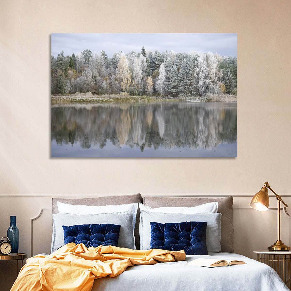 Pskov Region Forest Lake Wall Art in a room, landscape