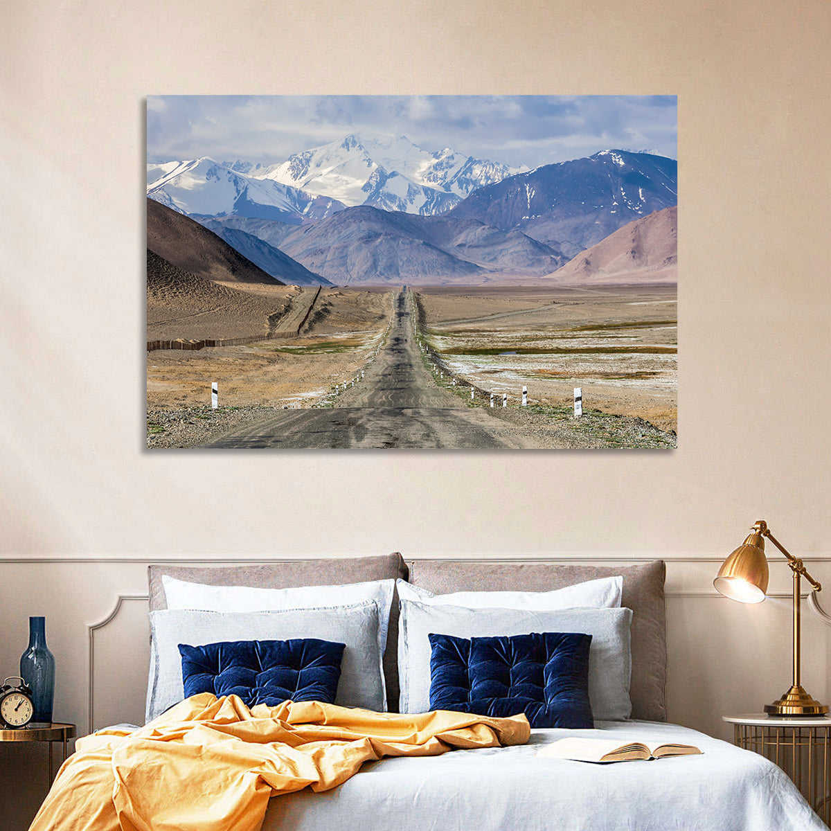 Pamir Mountain Road Wall Art in a room, landscape