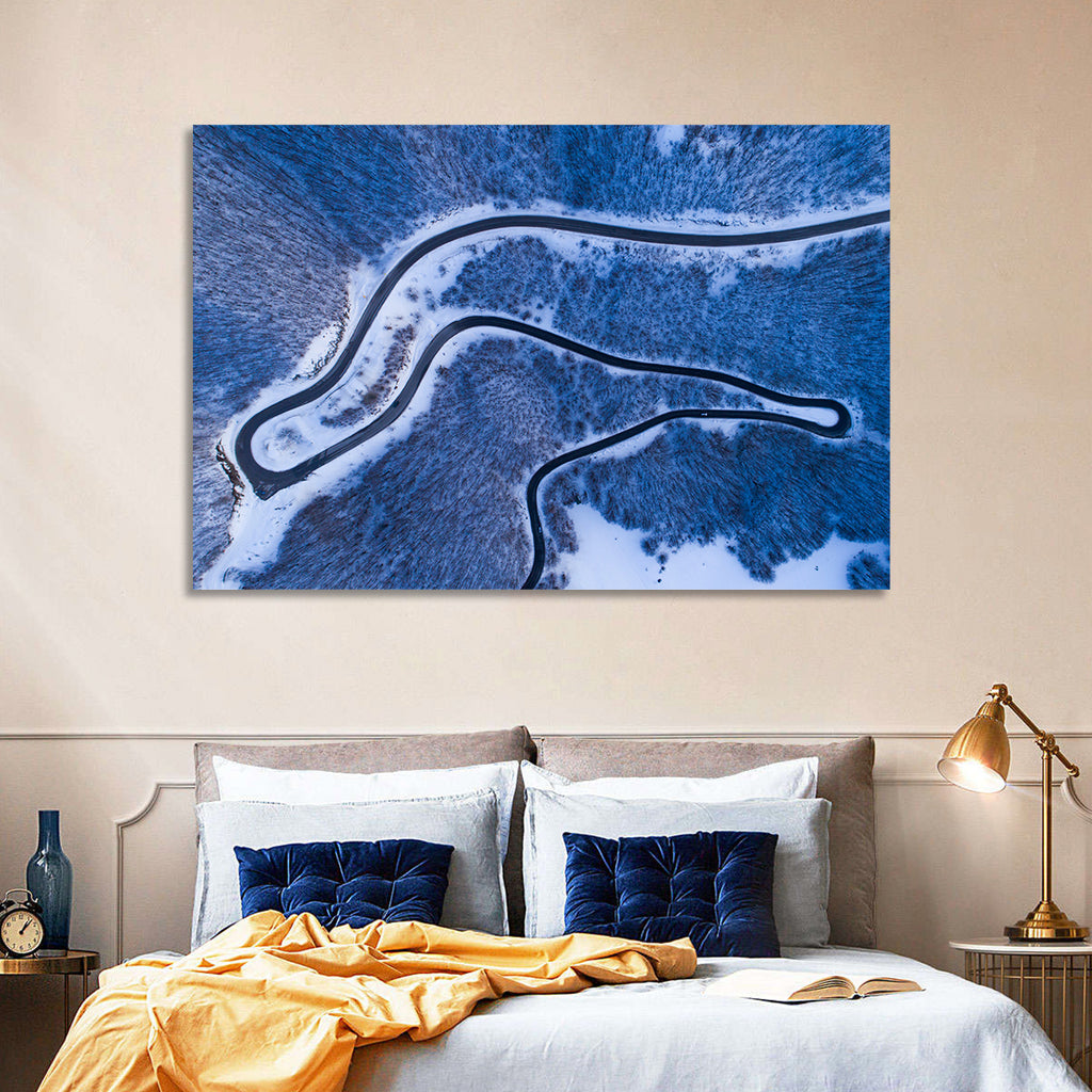 Montenegro Snowy Mountain Road Wall Art
