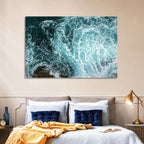 Aerial Ocean Waves with Sea Foam Wall Art