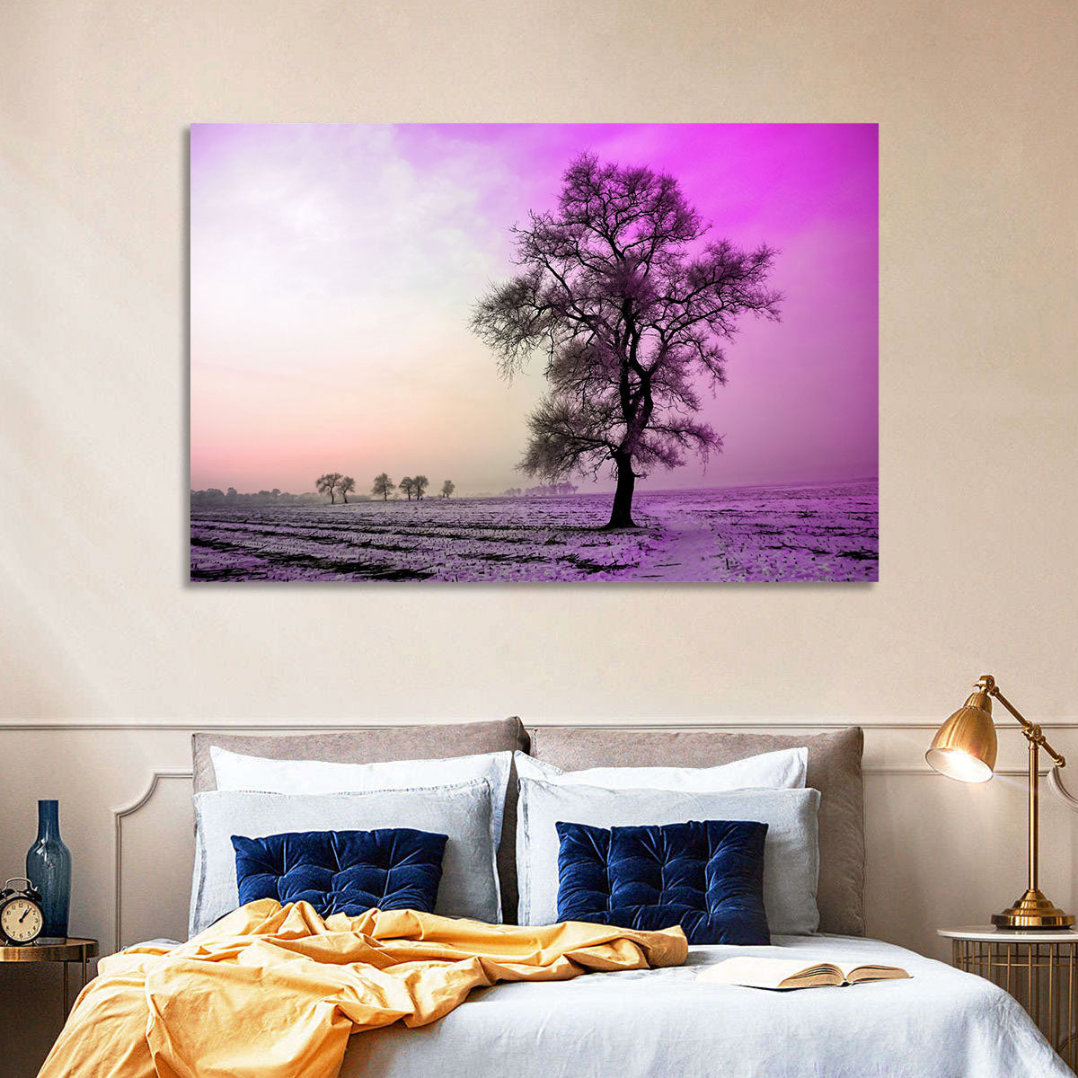 Violet Winter Dawn Tree Wall Art