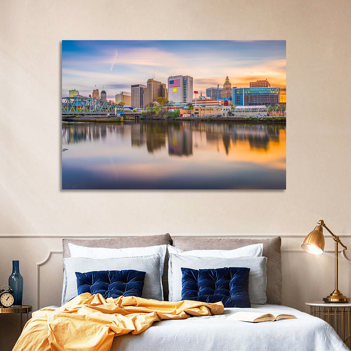 Providence Skyline at Golden Hour Wall Art