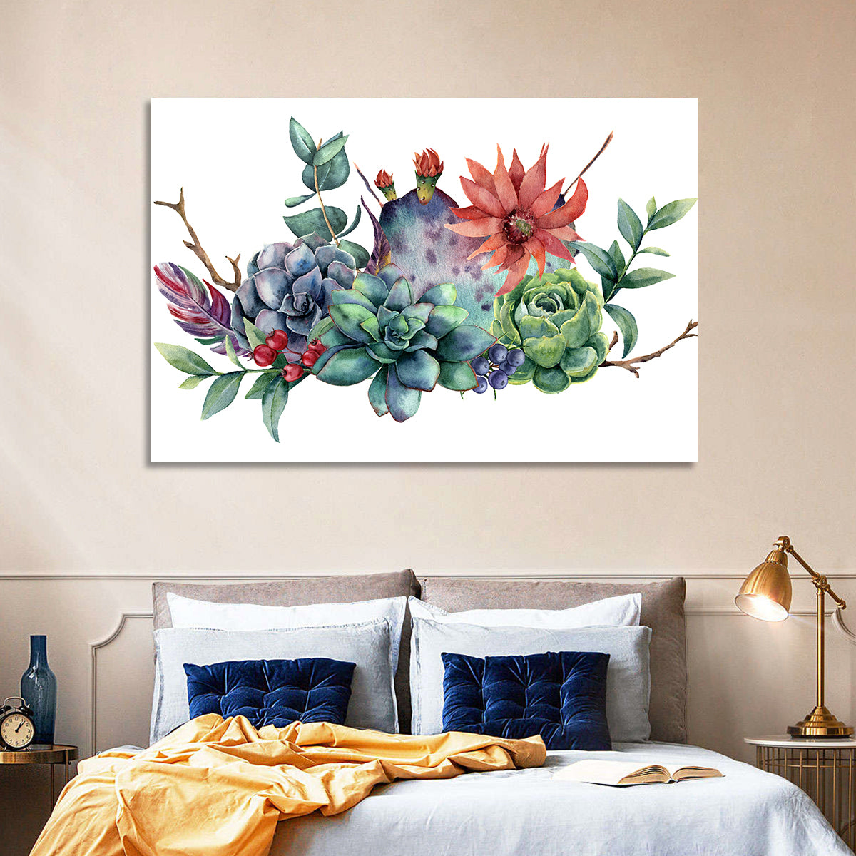 Succulent and Cactus Bouquet Wall Art