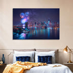 Fireworks Over Brooklyn Bridge Wall Art