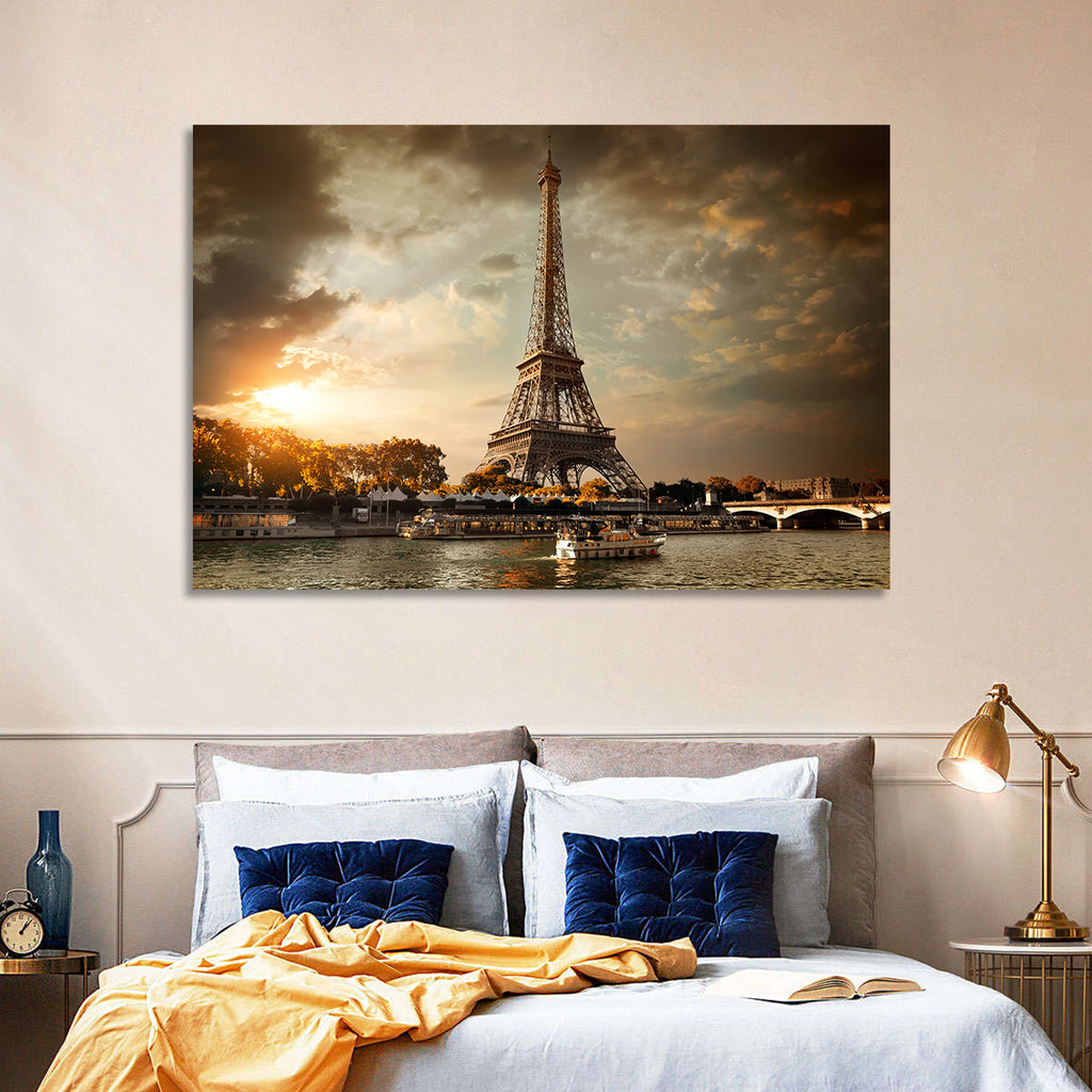 Eiffel Tower at Sunset Wall Art