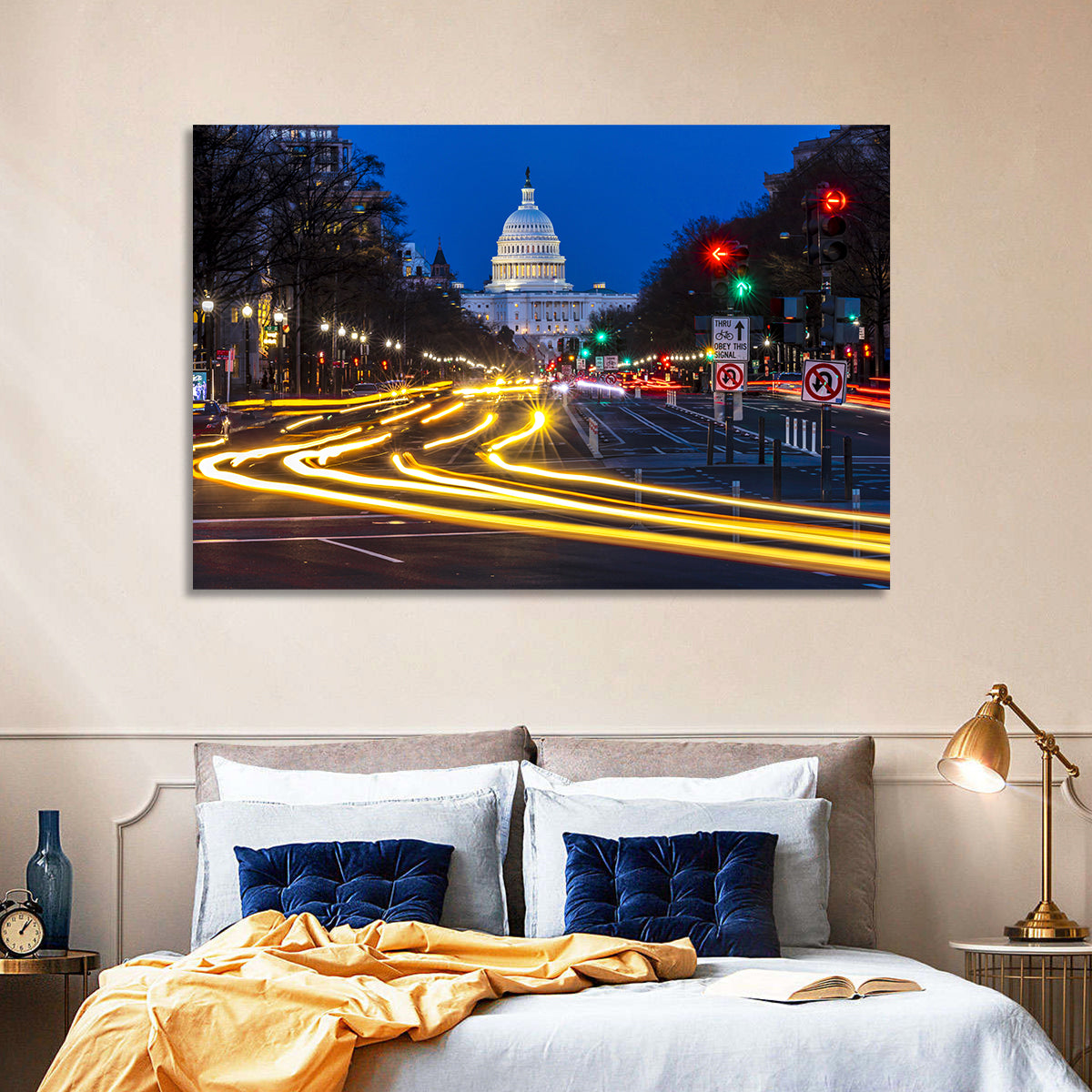 Pennsylvania Avenue at Dusk Wall Art in a room, landscape