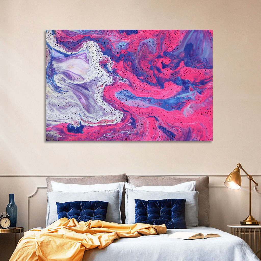 Magenta Bubble Fluid Abstraction Wall Art