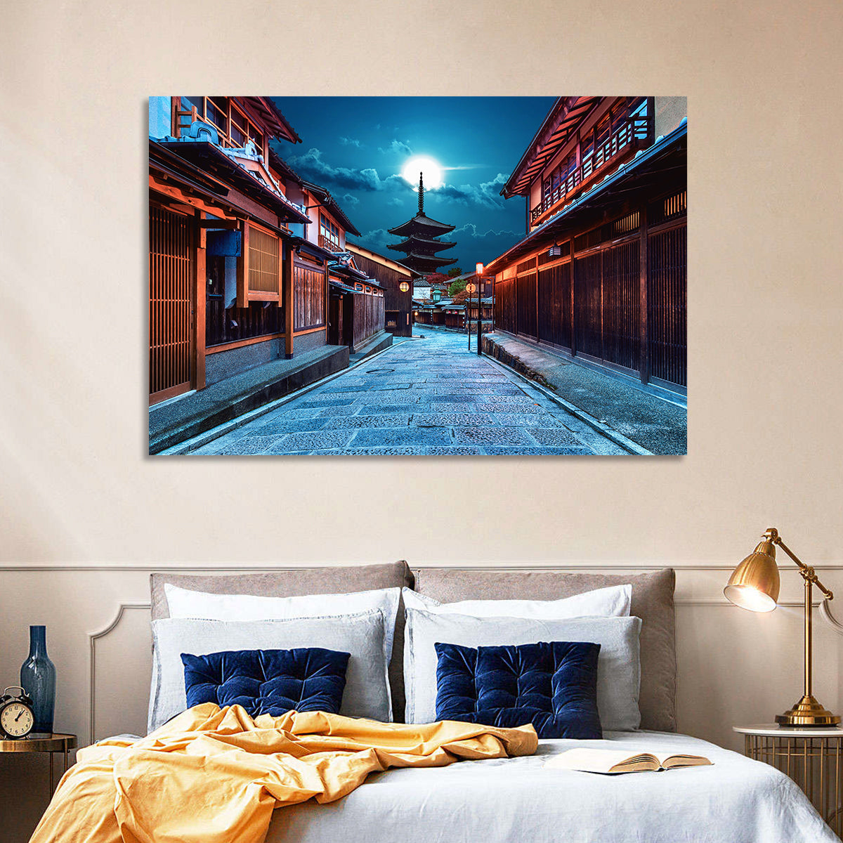 Moonlit Sannen Zaka Kyoto Wall Art