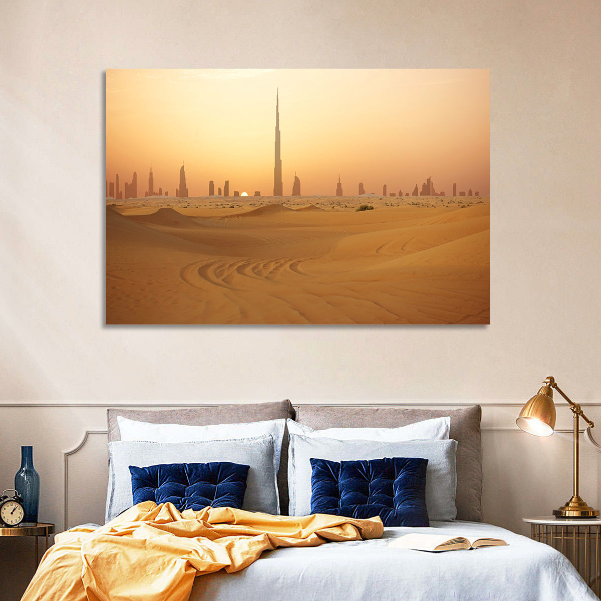 Dubai Skyline at Sunset Wall Art