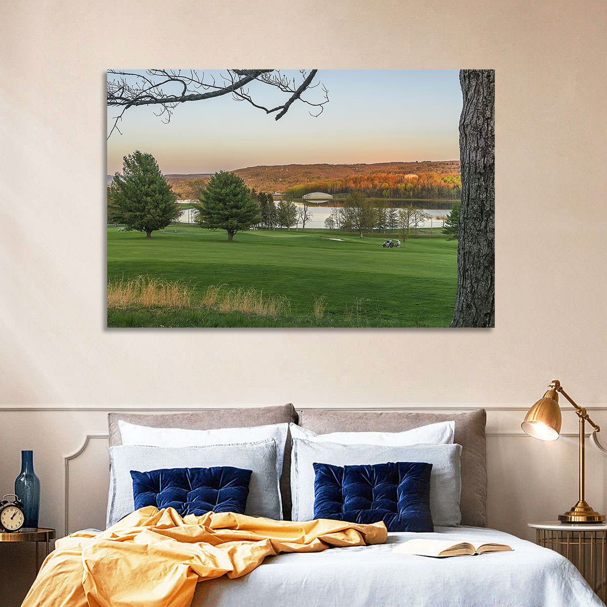 Roscoe Conkling Park Golden Hour Wall Art in a room, landscape