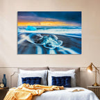 Diamond Beach Ice at Dusk Wall Art