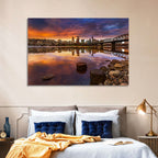Portland Skyline at Sunset Wall Art