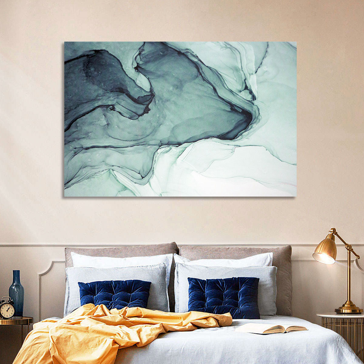 Shades of Gray Wall Art in a room, landscape
