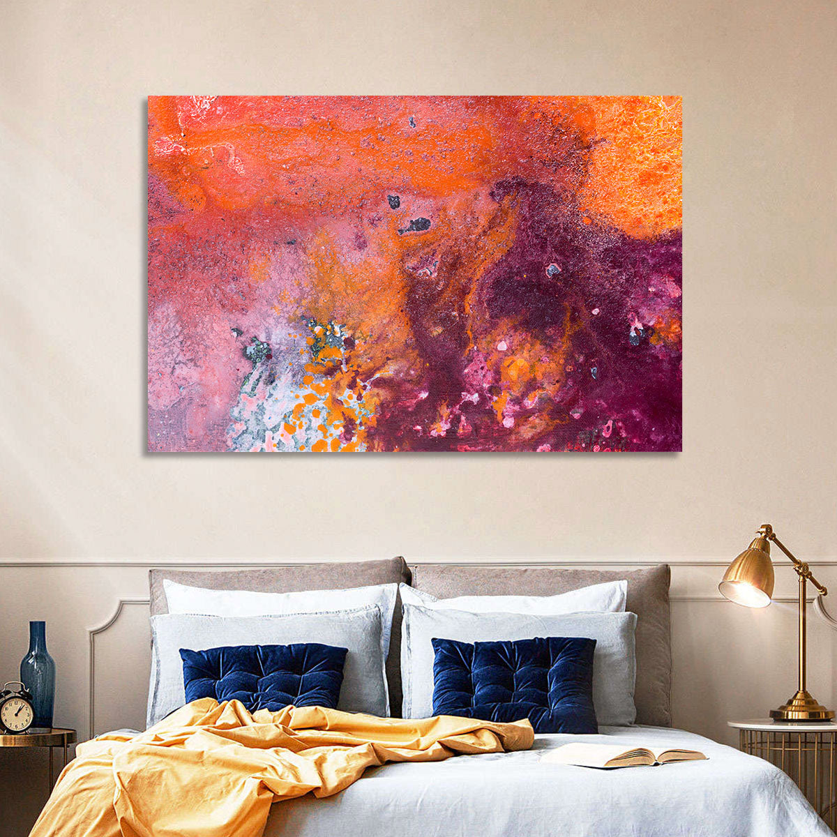 Magenta Orange Color Flow Wall Art