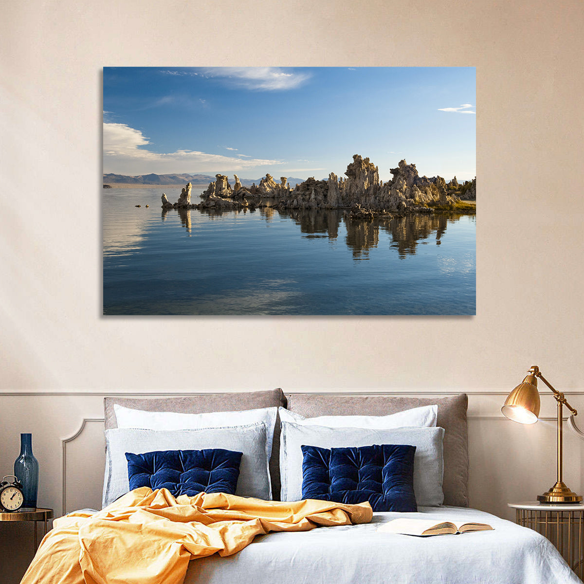 Mono Lake Reflections Wall Art in a room, landscape