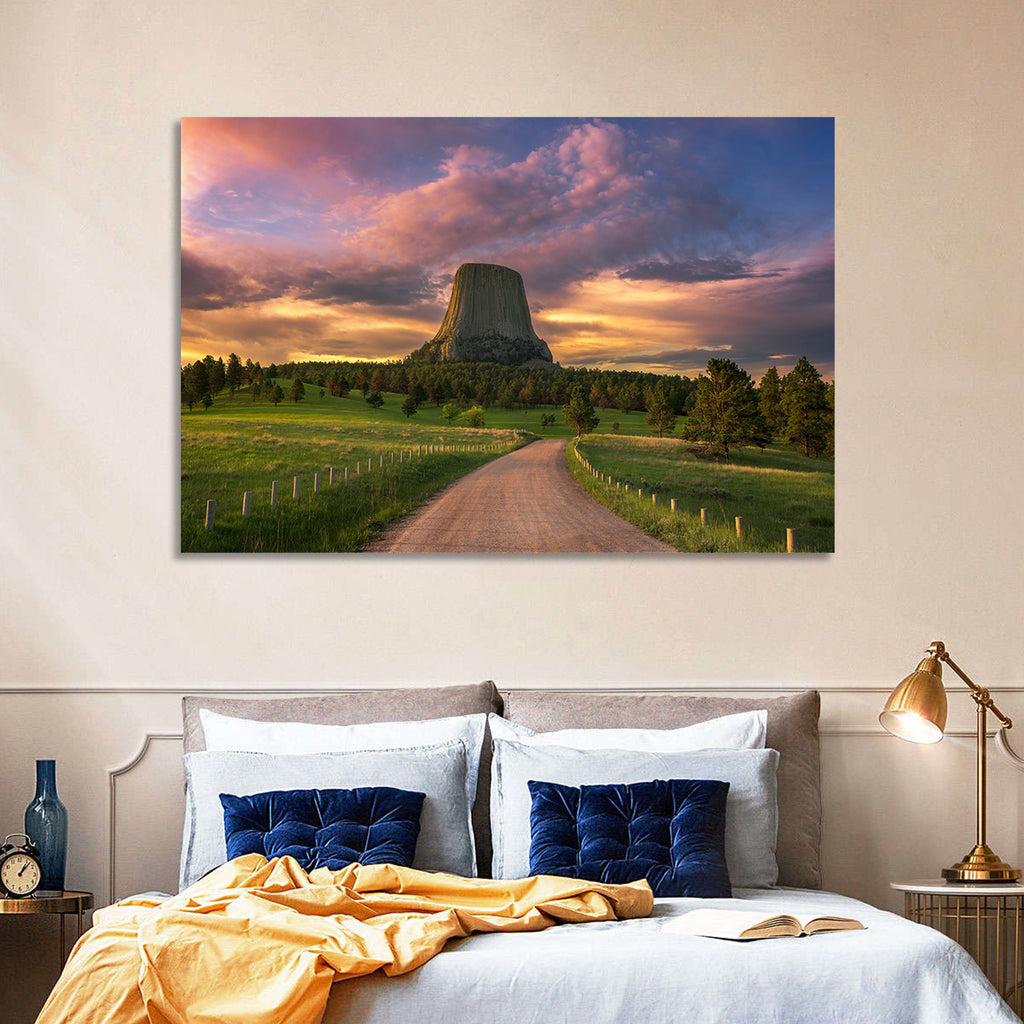 Devils Tower at Sunset Wall Art