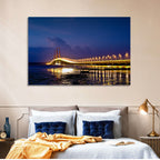 Suramadu Bridge at Dusk Wall Art