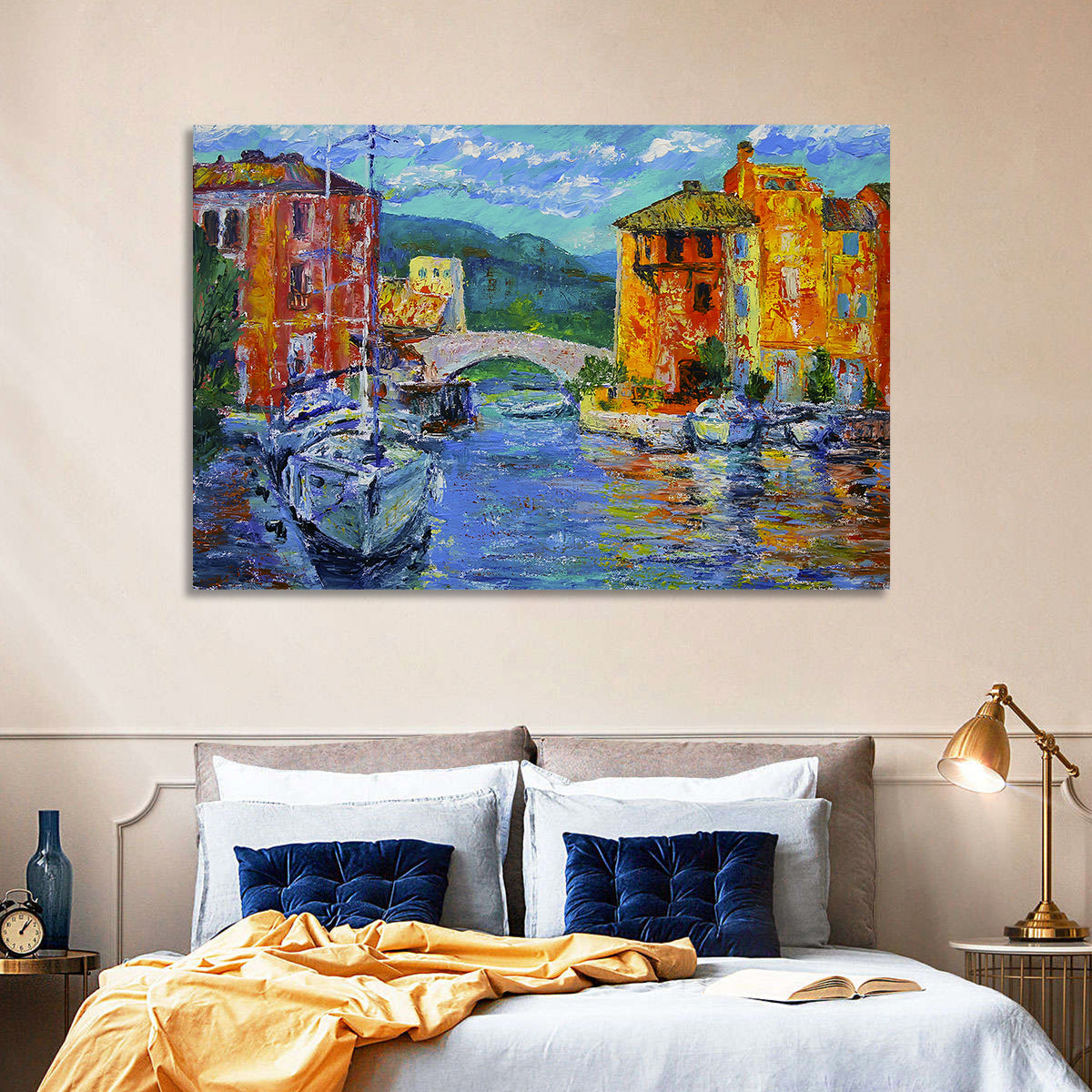 Port Grimaud Canal Scene Wall Art