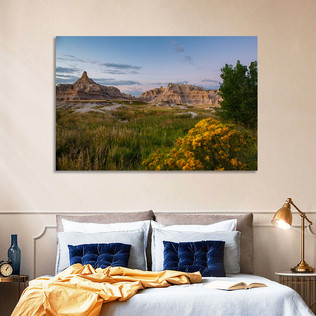 Badlands Golden Hour Meadow Wall Art