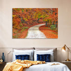 Misty Gravel Path Through Autumn Trees Wall Art