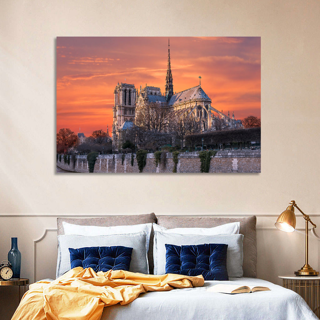 Notre-dame Cathedral at Golden Hour Wall Art