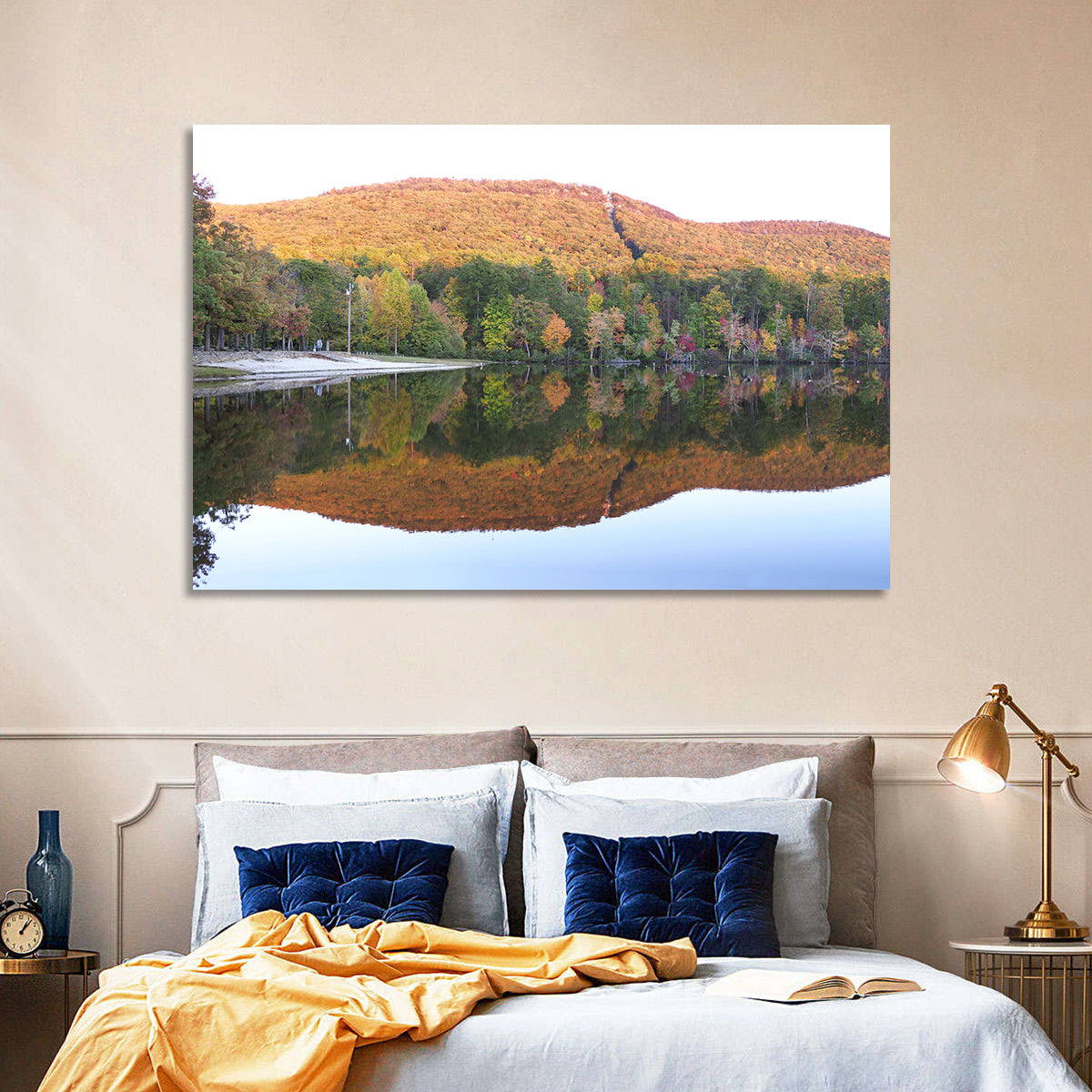 Cheaha State Park Lake Reflection Wall Art in a room, landscape