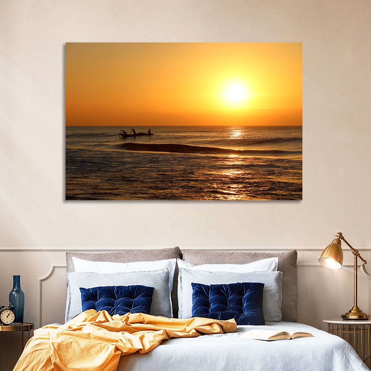 Puri Beach Sunrise Wall Art in a room, landscape