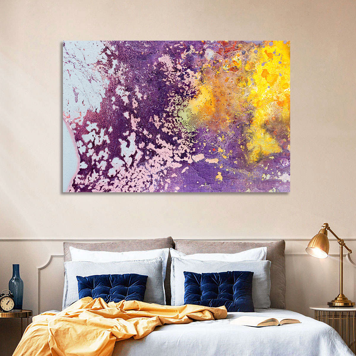 Color Fusion Abstract Wall Art in a room, landscape