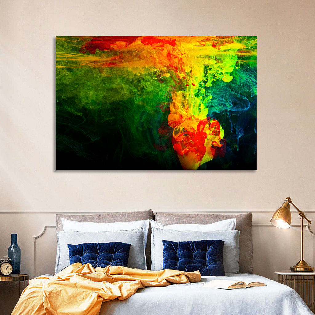 Dynamic Ink Plumes Abstract Wall Art