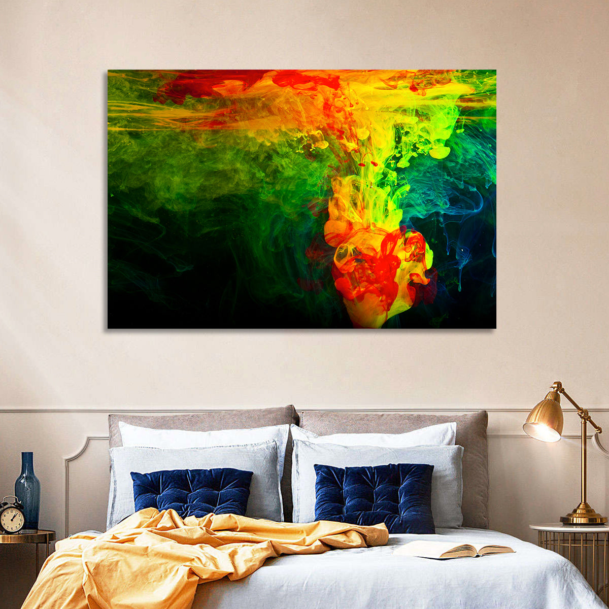 Dynamic Ink Plumes Abstract Wall Art