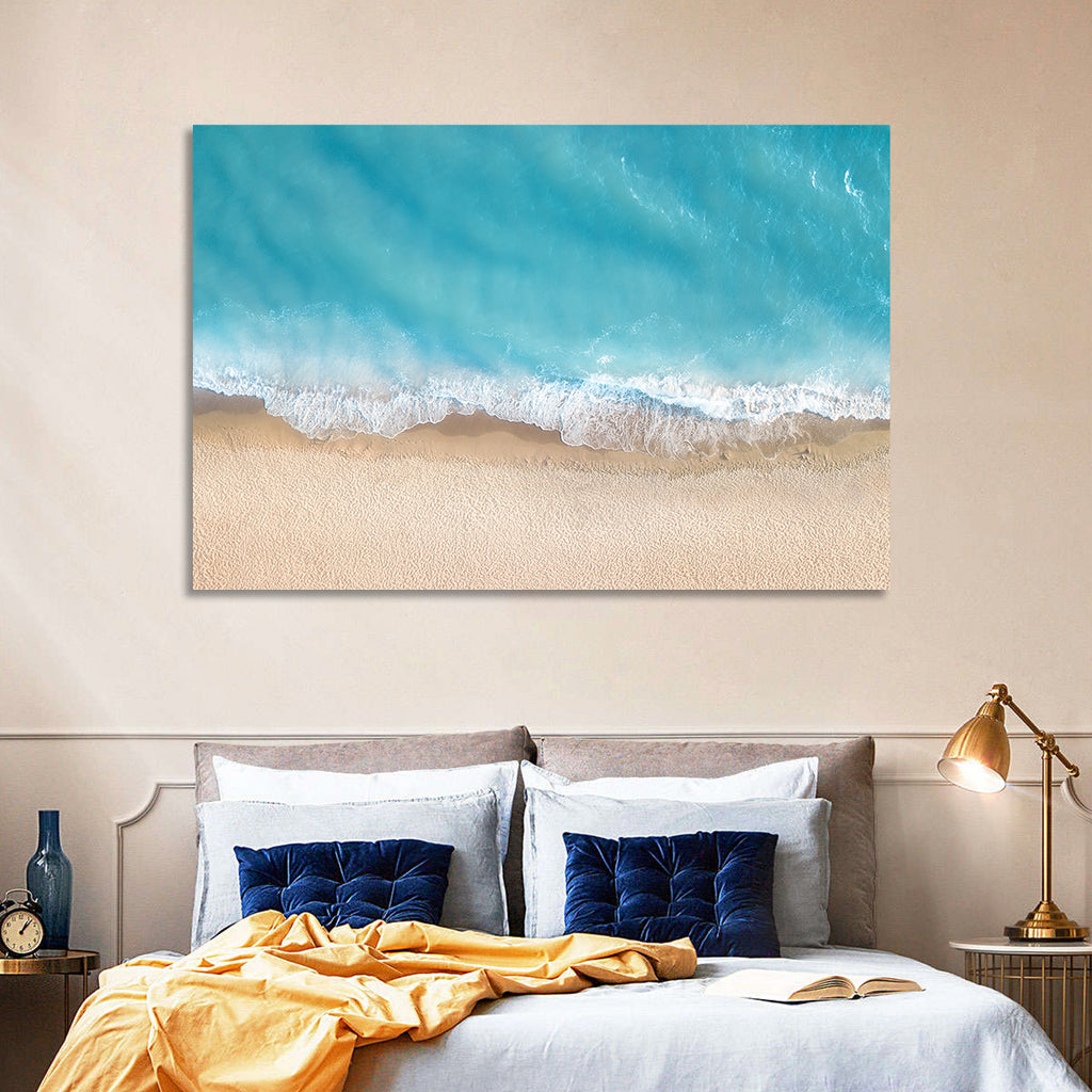 Top-down Turquoise Beachscape Wall Art
