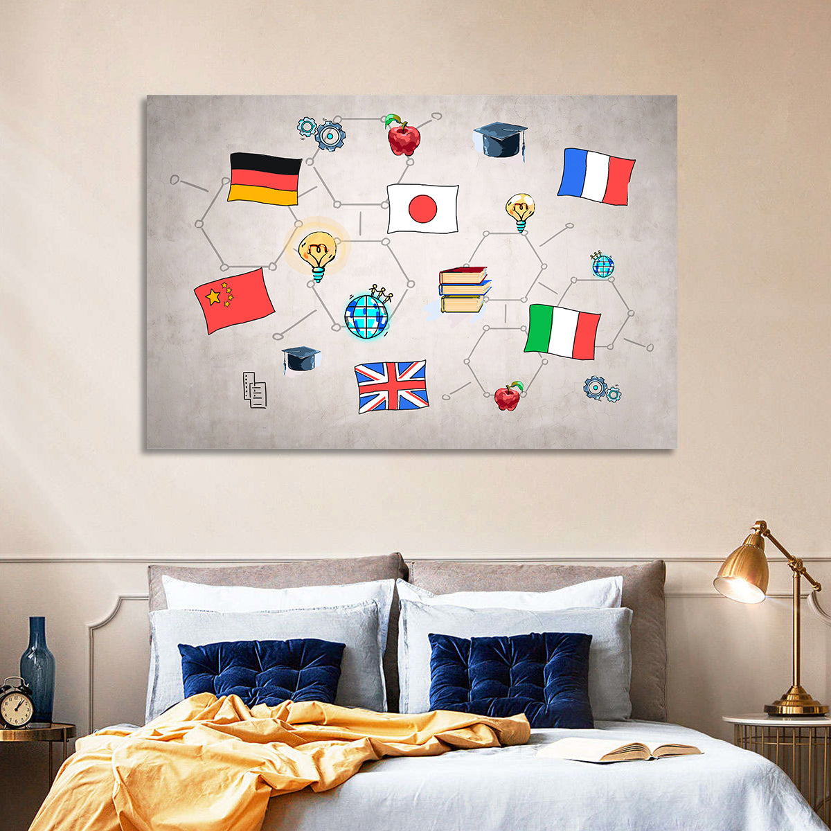 Global Flags Network Wall Art