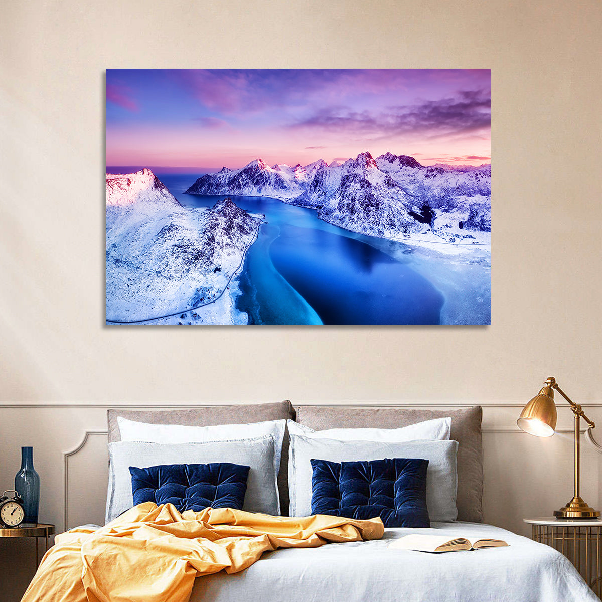 Flakstadpollen Fjord at Sunset Wall Art
