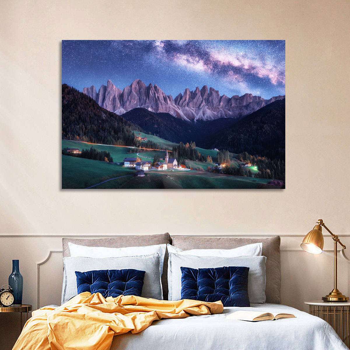 Santa Maddalena Night Sky Wall Art in a room, landscape