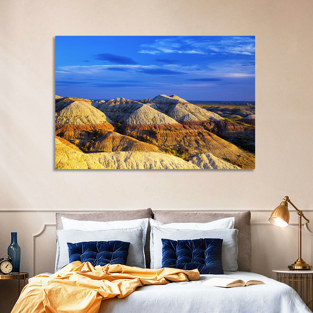 Badlands National Park Golden Hour Wall Art in a room, landscape