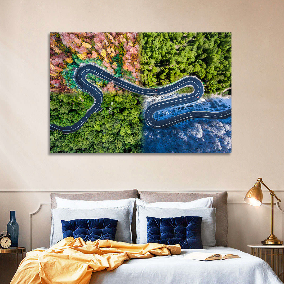 Four Seasons Curved Road Wall Art