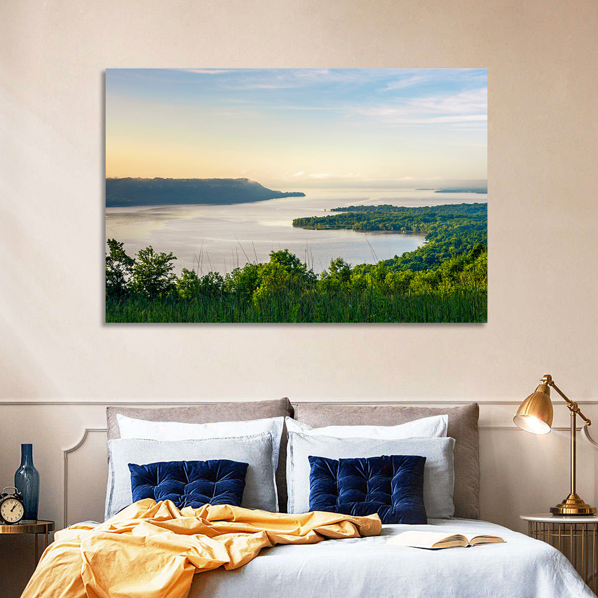Mississippi River and Lake Pepin Wall Art in a room, landscape