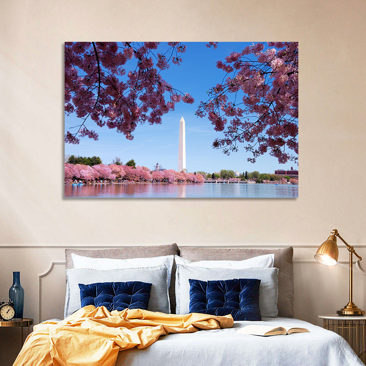 Washington Monument with Cherry Blossoms Wall Art