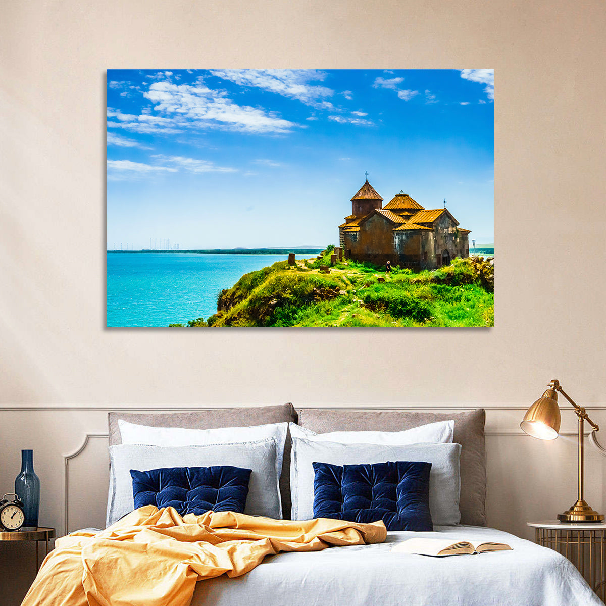 Sevanavank on Lake Sevan Wall Art in a room, landscape