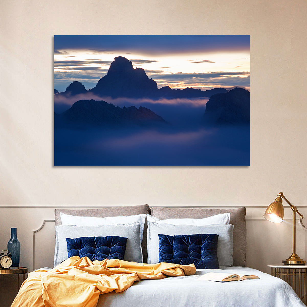 Dolomites Sunrise Silhouette Wall Art