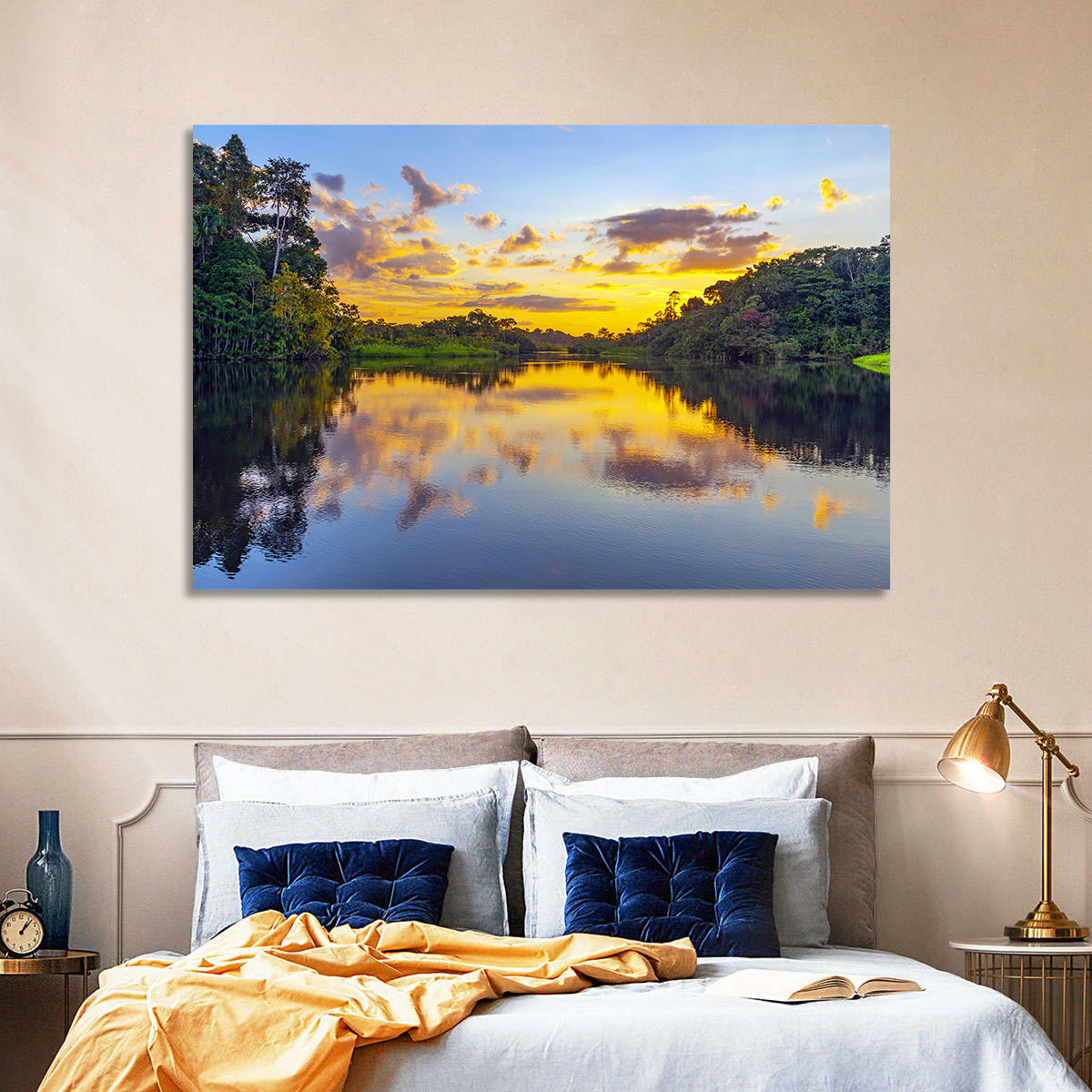 Amazon River Sunset Reflection Wall Art