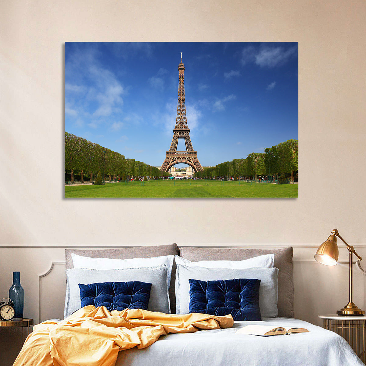 Eiffel Tower Park View Wall Art in a room, landscape
