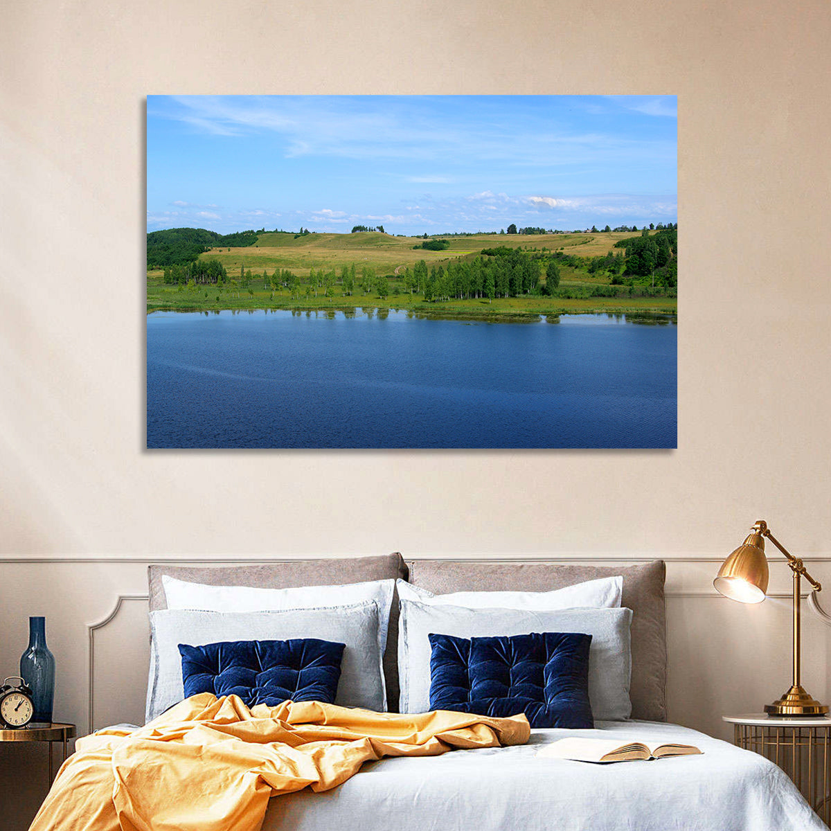 Pskov Lake Landscape Wall Art in a room, landscape