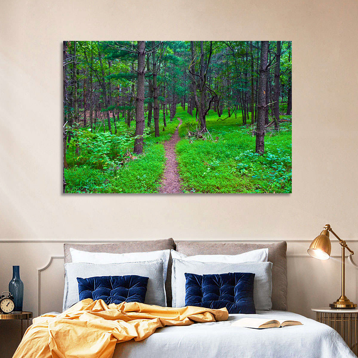 Lush Virginia Forest Trail Wall Art in a room, landscape