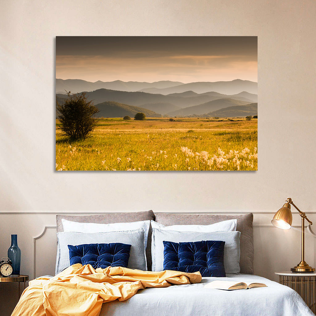 Golden Hour Countryside Hills Wall Art