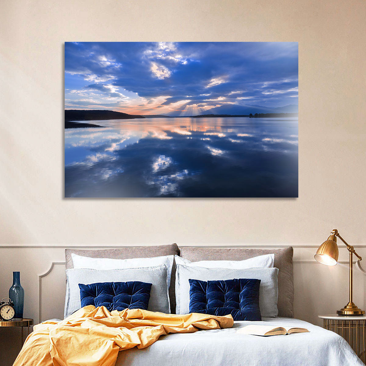 Cloudy Summer Lake Wall Art