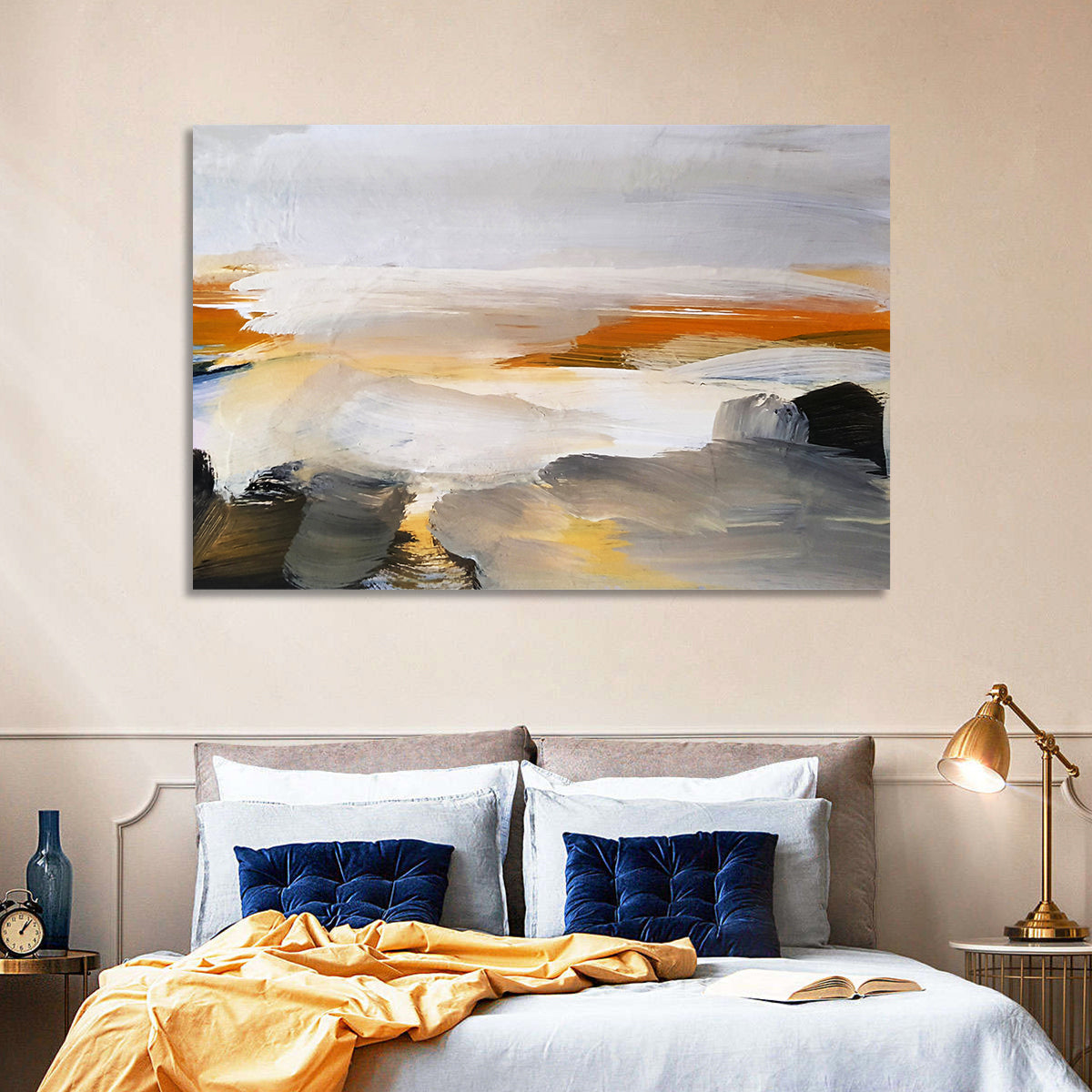 Misty Coastal Horizon Wall Art